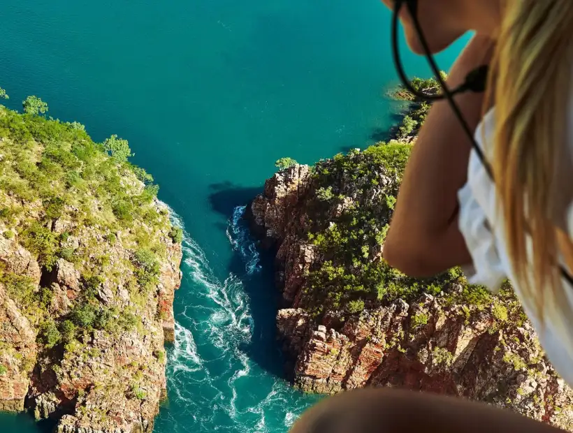 Helicopter Flight Over The Falls Near View