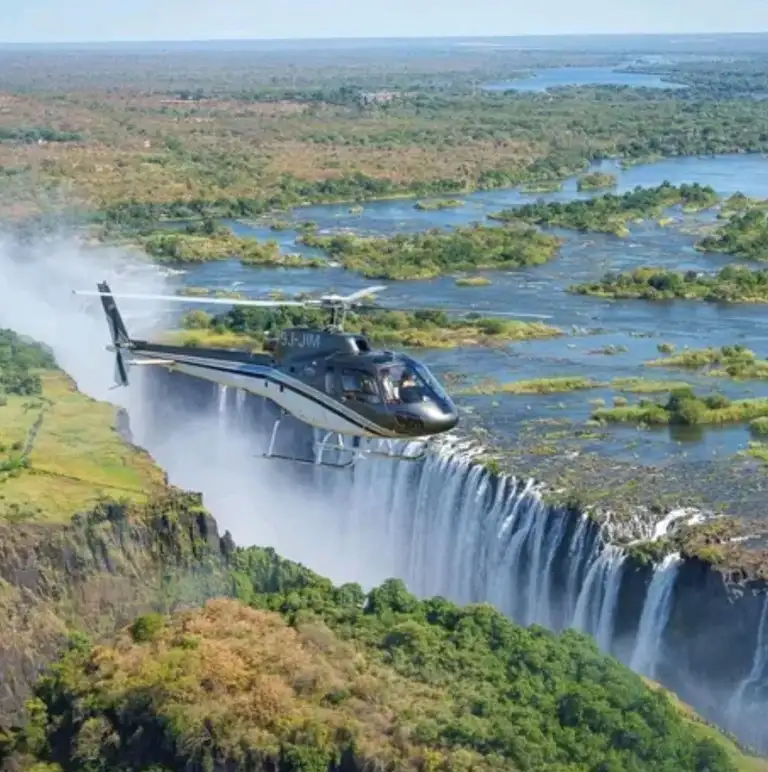 Helicopter Flight Over The Falls Morning View